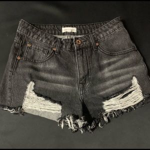 Dance & Marvel Dark Gray High Waisted Shorts